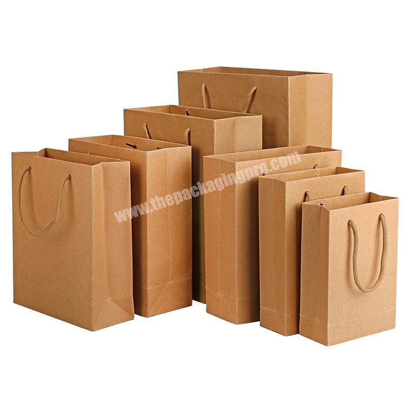 Chinese suppliers wholesale and retail kraft spot stock paper bags gift shopping packing bag
