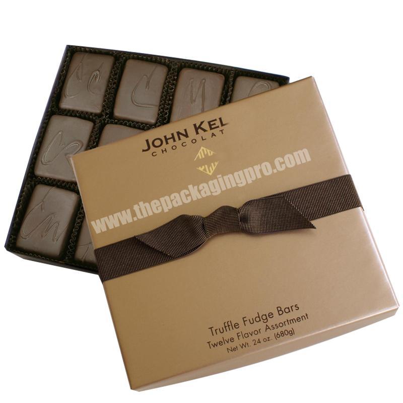 Chocolate Box Gift Packaging Custom Chocolate Boxes Wedding Favor Sweet Box Wholesale  with Dividers for Pastries