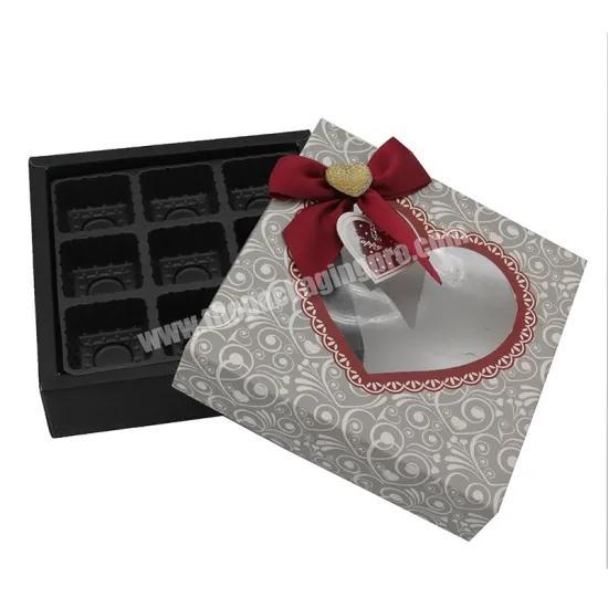 Chocolate Box with Clear Window Dividers and Emboss Chocolate Packing