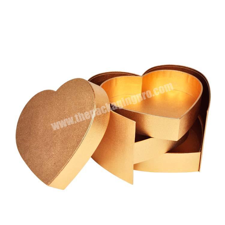 chocolate gold heart shape paper gift paper packaging box