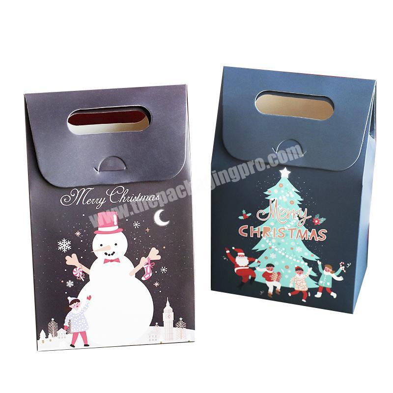 Christmas Bag Reusable Craft Paper Boxes for Gift and Presents Candies Cookies Bundle Xmas Theme Gift Wrapping Bags