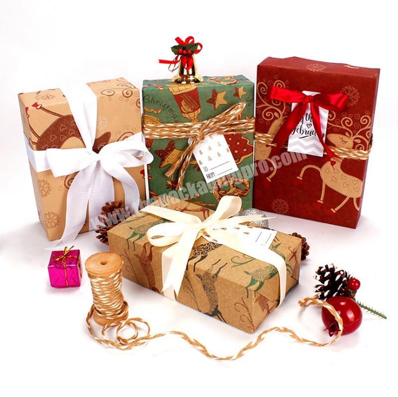 christmas boxes gift packaging kraft paper box