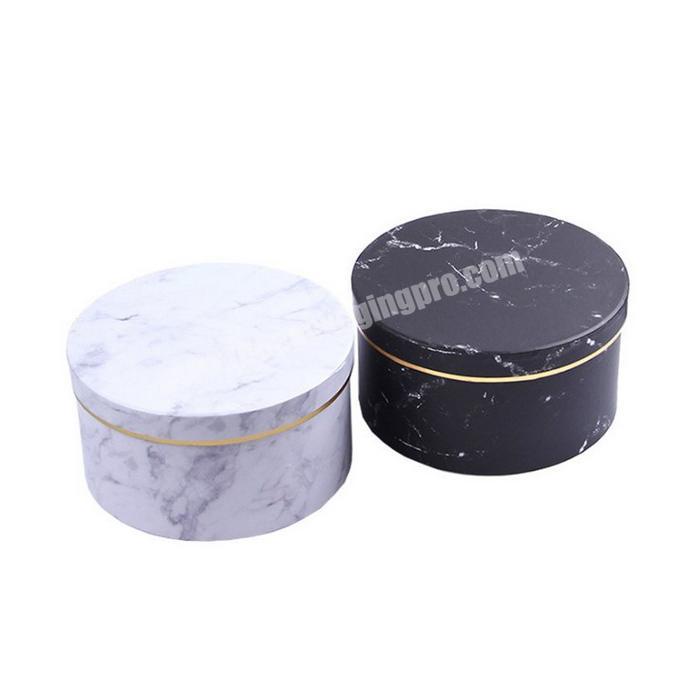 Christmas Creative Simple Marble Style Gift Box Florist Hat Boxes Gift Bag Candy Box Packaging Flowers Gifts Party Supplies