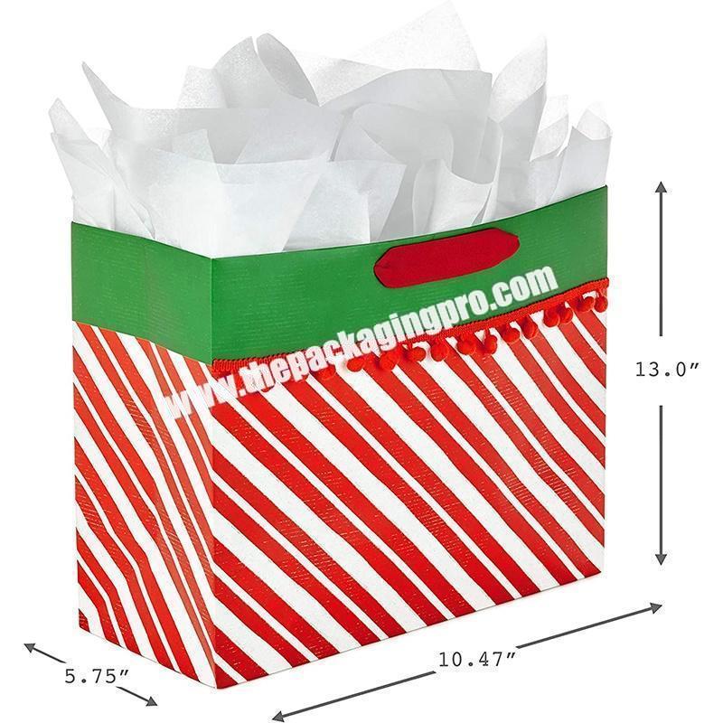 Christmas custom gift bag logo paper printing bag