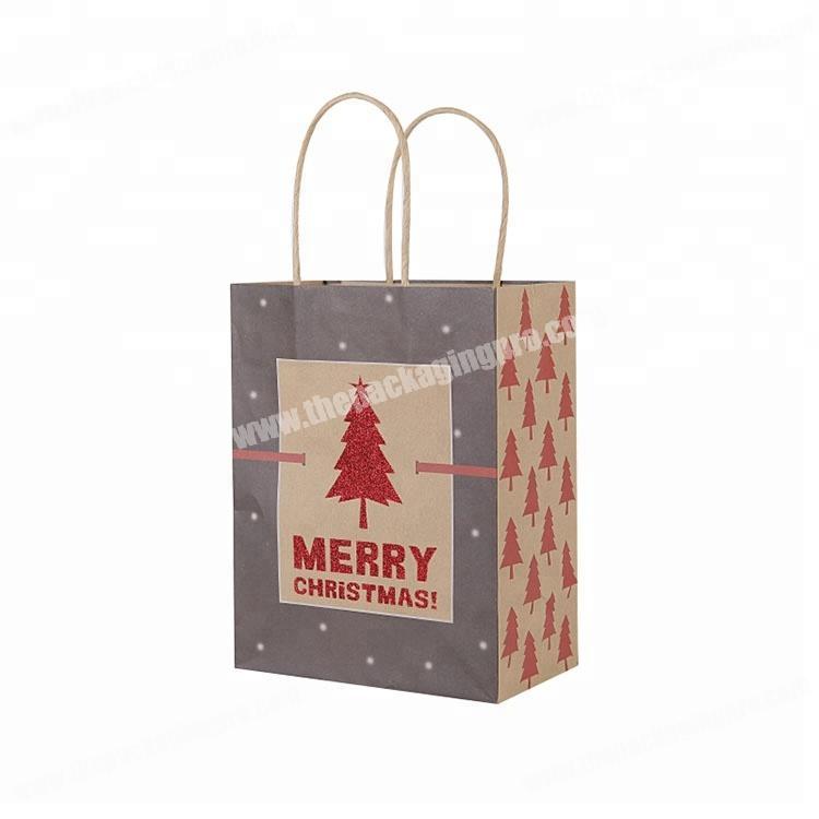 Decorated Brown Paper Christmas Bags