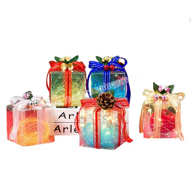 Christmas diy candy creative gift box PET PVC gift folding transparent plastic box