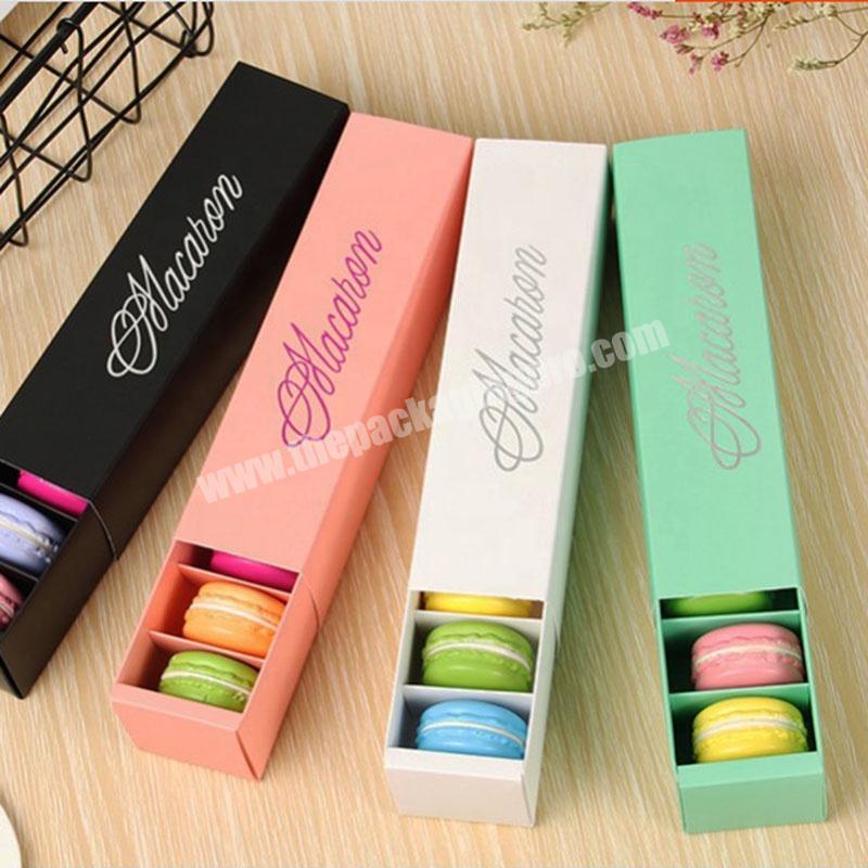 Christmas Fashion Custom Print Gold Foil Stamping Logo Cardboard Paper 6Pcs Macaron Boxes With Dividers