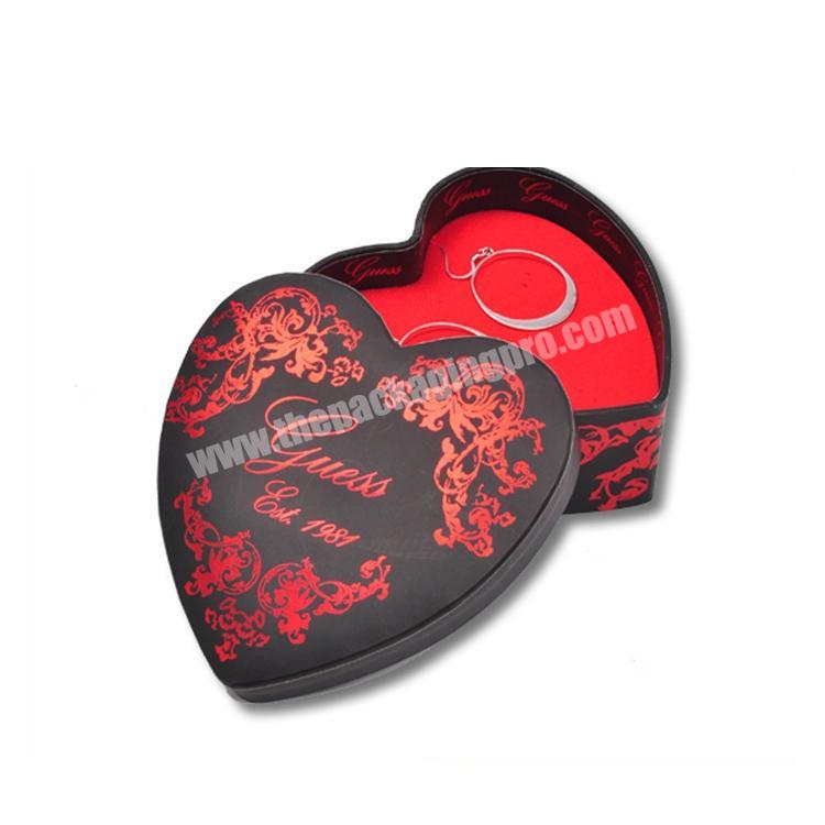Christmas gift box heart shape Lid And Base Black Gift Box Cosmetics Jewelry Kraft Packaging Box