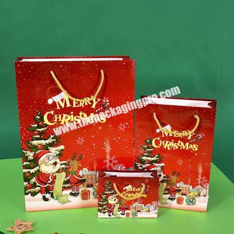 Christmas Kraft Gift Bags with Assorted Christmas Prints for Kraft Bags