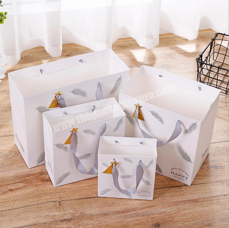 christmas paper bag luxury shopping bags with logos foldable shopping bag