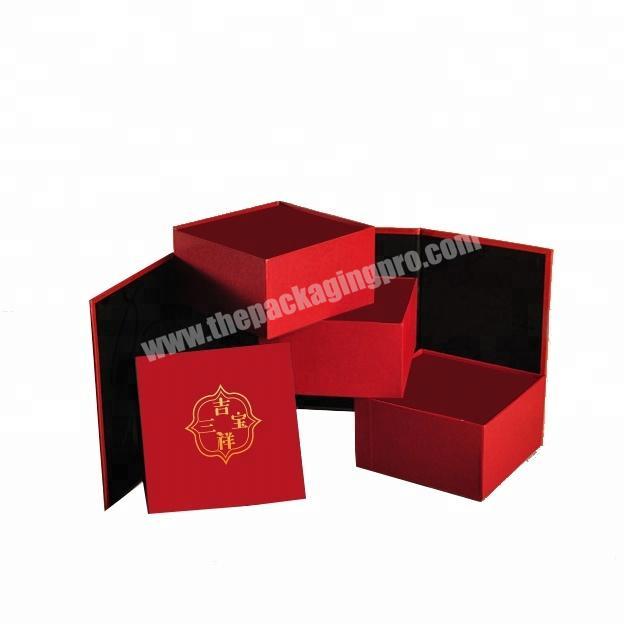 cladding cover custom luxury Chinese style red cardboard pendant jewelry packaging gift box