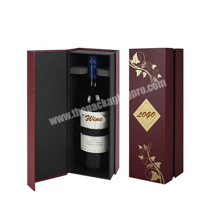 Classic red custom rectangle box wine gift packaging