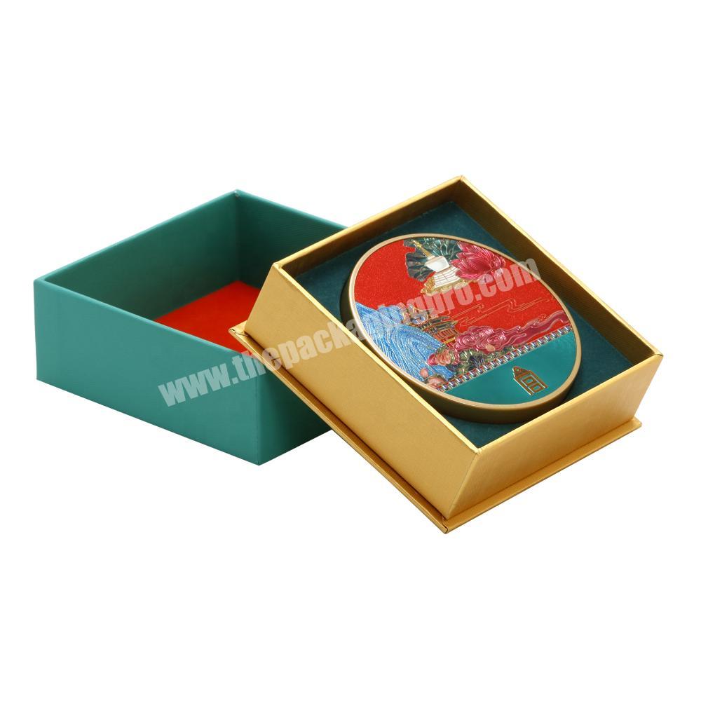 Classical Style Customer Logo Printed Rigid Lid and Base Cardboard Paper Box with Blister Tray for Souvenir Coin