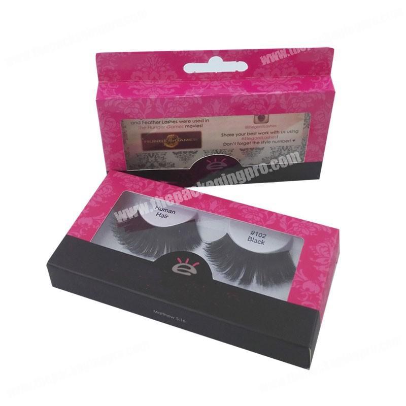 Clear paper luxury extension storage empty custom false eyelash packaging box