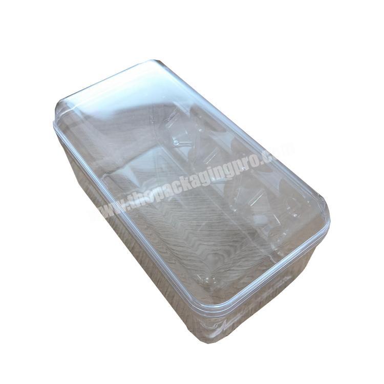 Clear PS material rectangular plastic candy gift box container with lid