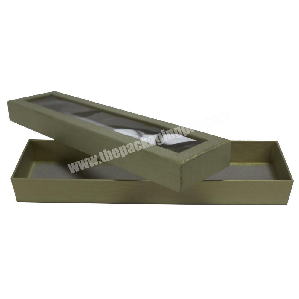 Clear window OEM lid and base box custom baby gift clothes packaging black kraft paper box