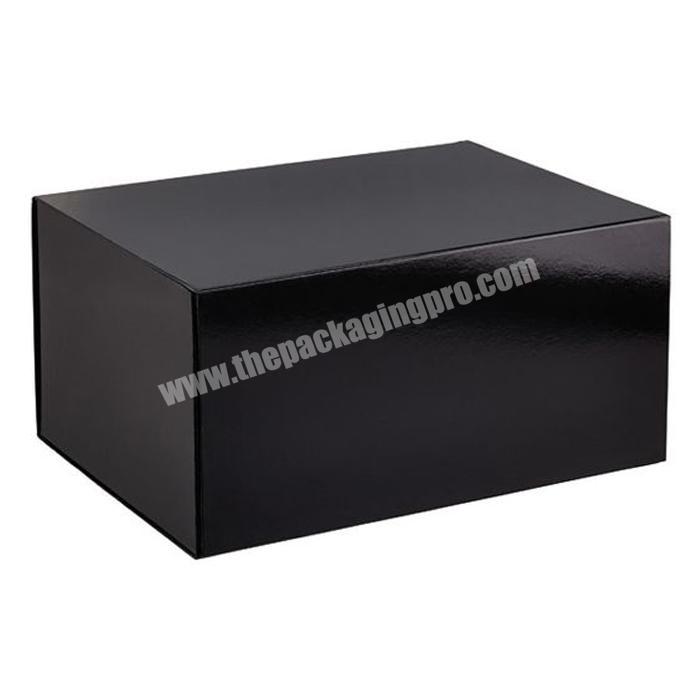 Closure magnetic advertising black glossy cardboard custom coffin gift boxes colored a4 size with partition doll  boxs