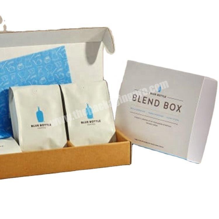 coffee packaging box subscription mailer cardboard box with paper sleeve