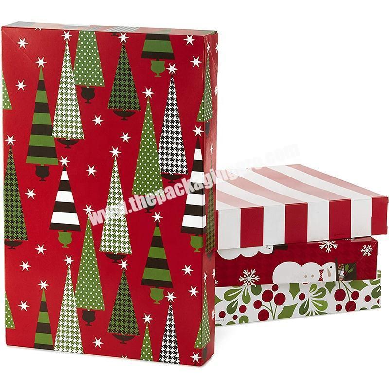 Color Printed Gift Packing Paper christmas Gift Box with label