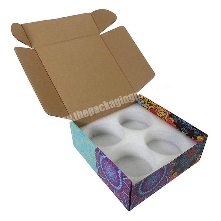 colorful 4 color block cupcake box with foam insert tray paper gift box kraft paper box
