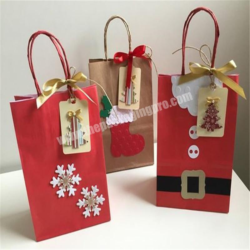 Colorful Paper Bags with Handles for Holidays and Christmas