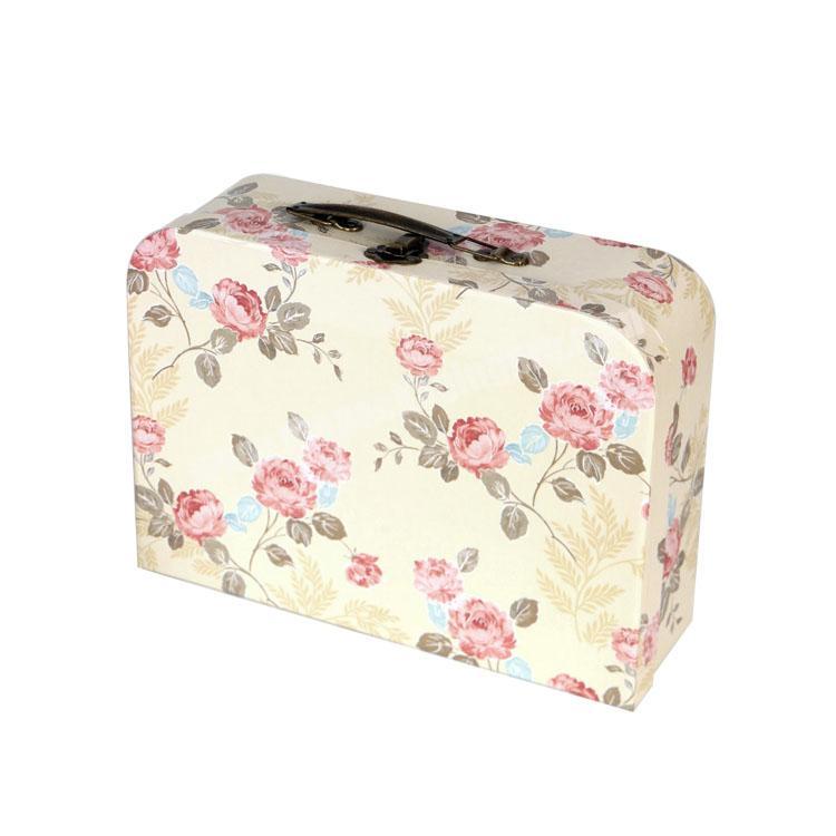Colorful Printed Cardboard Paper Packaging Cosmetic Suitcases Gift Box With Handle