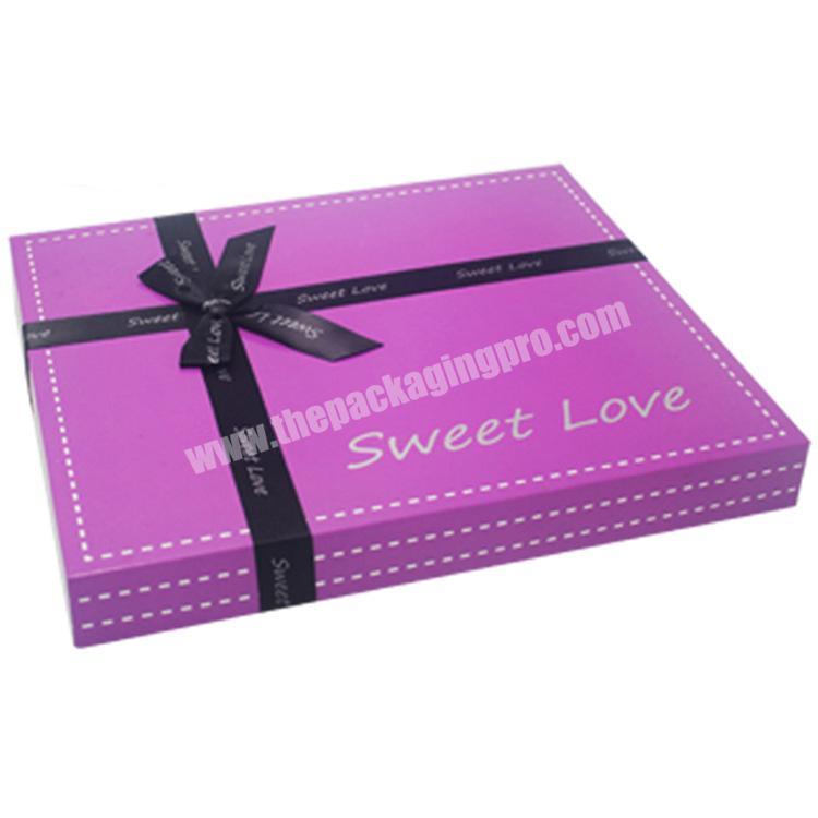 Compartment custom packing gift luxury ribbon chocolate box with blister