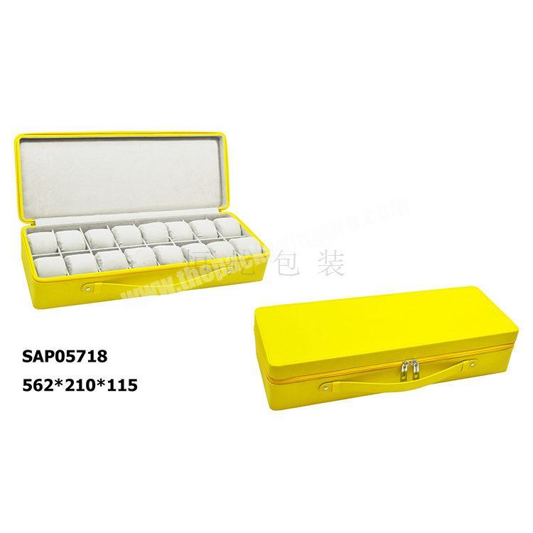 competitive price yellow gray 12 pieces watch box custom watch display box packaging with pillow