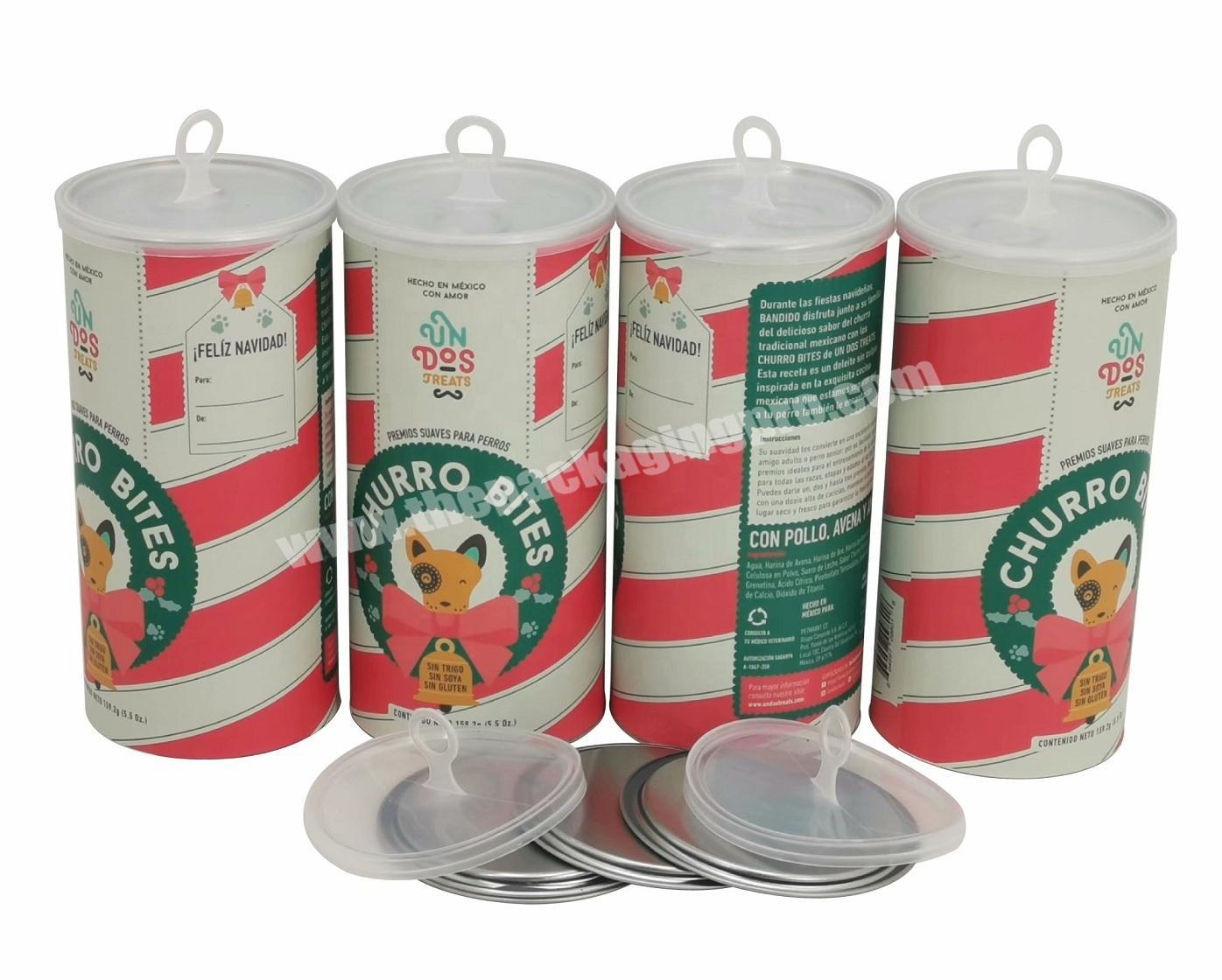 Composite Food Powder Packaging Paper Canister with Easy Open End Plastic Hanger Lid