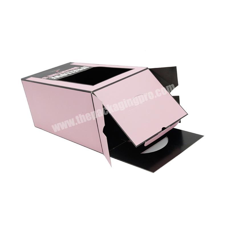 Corrugated cardboard cosmetic gift set reverse tuck end packaging box with window