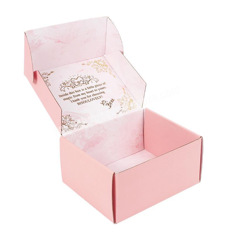 Corrugated Gold Stamp Small Tuck Top Shipping Box Mailing Box Custom For Flower Packaging