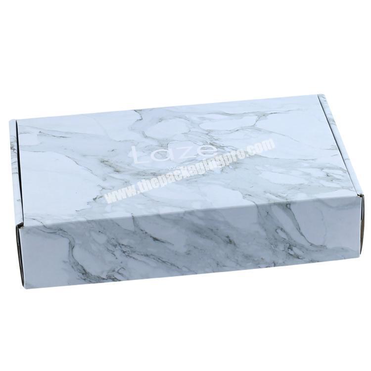 Corrugated marble colored printing boxes tuck mailer set top box packaging and shipping carton wholesale