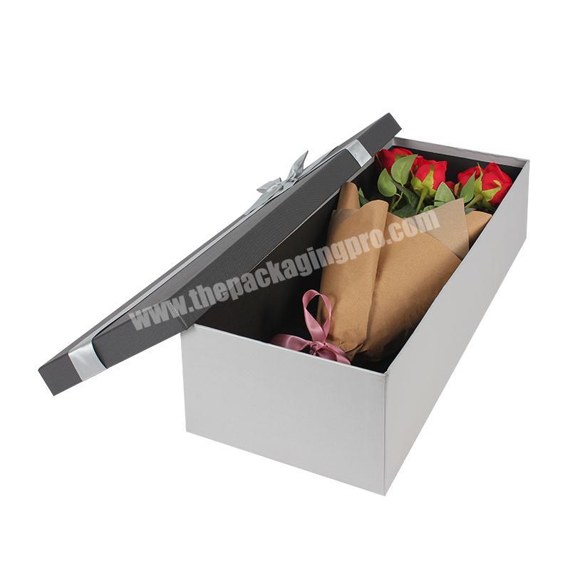 Corrugated paper customized printing flower gift packaging long stem roses Flower shipping boxes Set