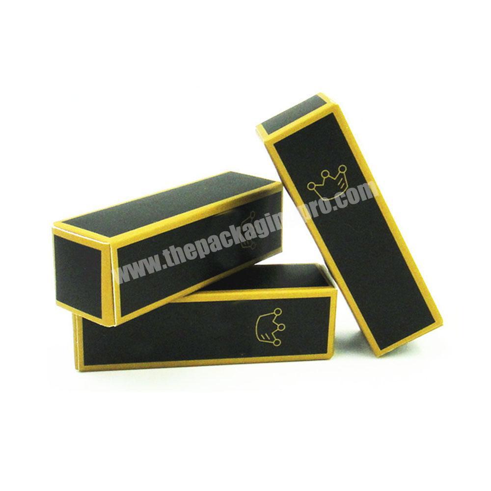 Cosmetic Gold Own Logo Hot Stamping Box Lipstick Lipgloss Packaging Boxes Custom