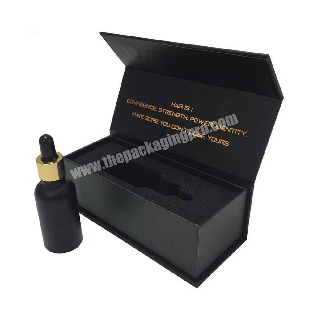 Cosmetic packaging box with magnetic folding black packing gift boxes