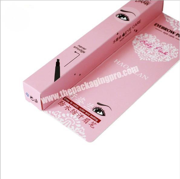 Cosmetic Packaging Carton Custom Eyeliner Eyebrow Brush Box Color Makeup Folding Box Design