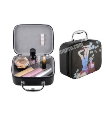 Cosmetic Packing Box Leather Gift  Box With Handle