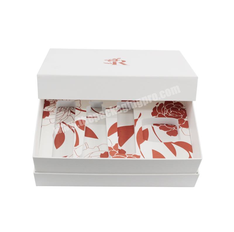 Cosmetic Packing Luxury White paper Lid And Base Box With Eva Inserts and sleeve