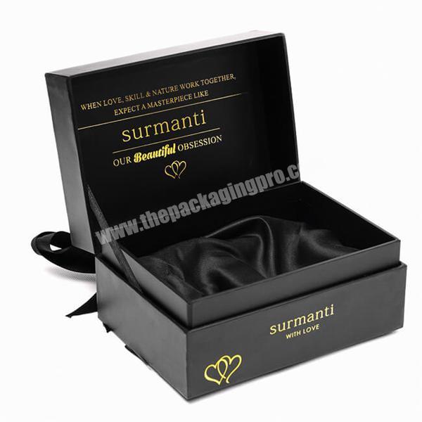 Cosmetics Skincare Magnetic Closure Black Satin Lined EVA Foam Insert Wholesale Printed Cosmetic Gift Box Package