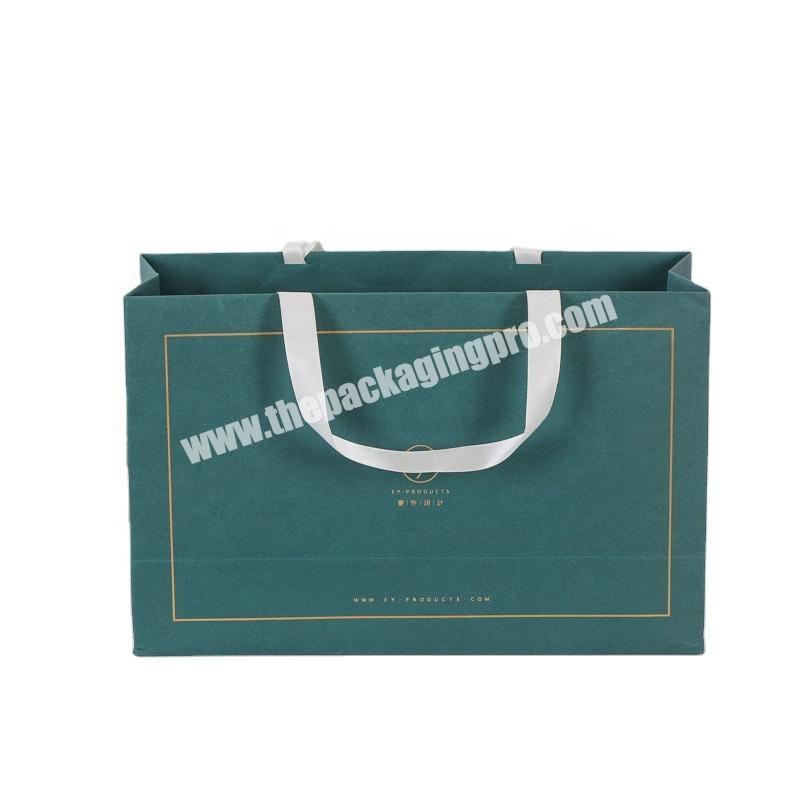 Costom Logo Printing Big Black Green Orange Kraft Paper Bag Eco-frinedly White Shopping Bag With Handles For Clothing Garments