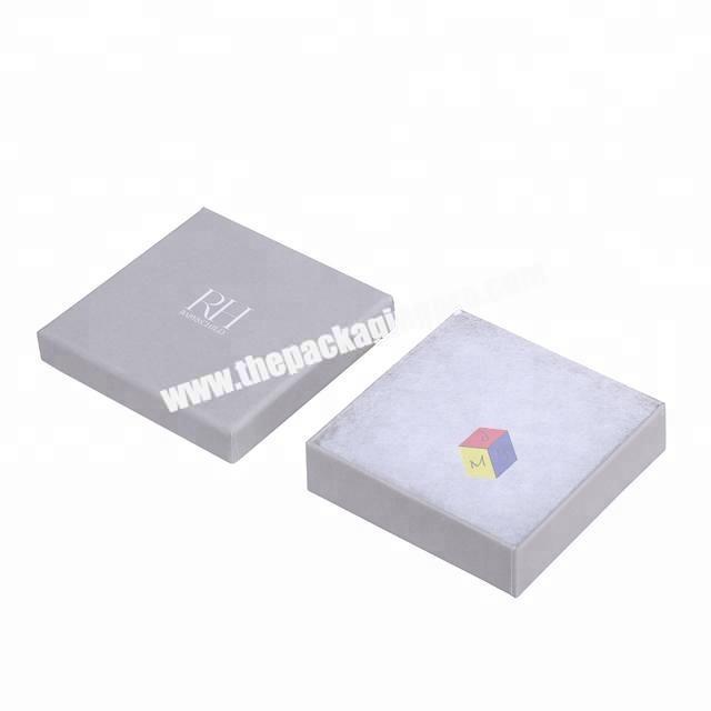 cotton filling small grey jewelry box packaging logo