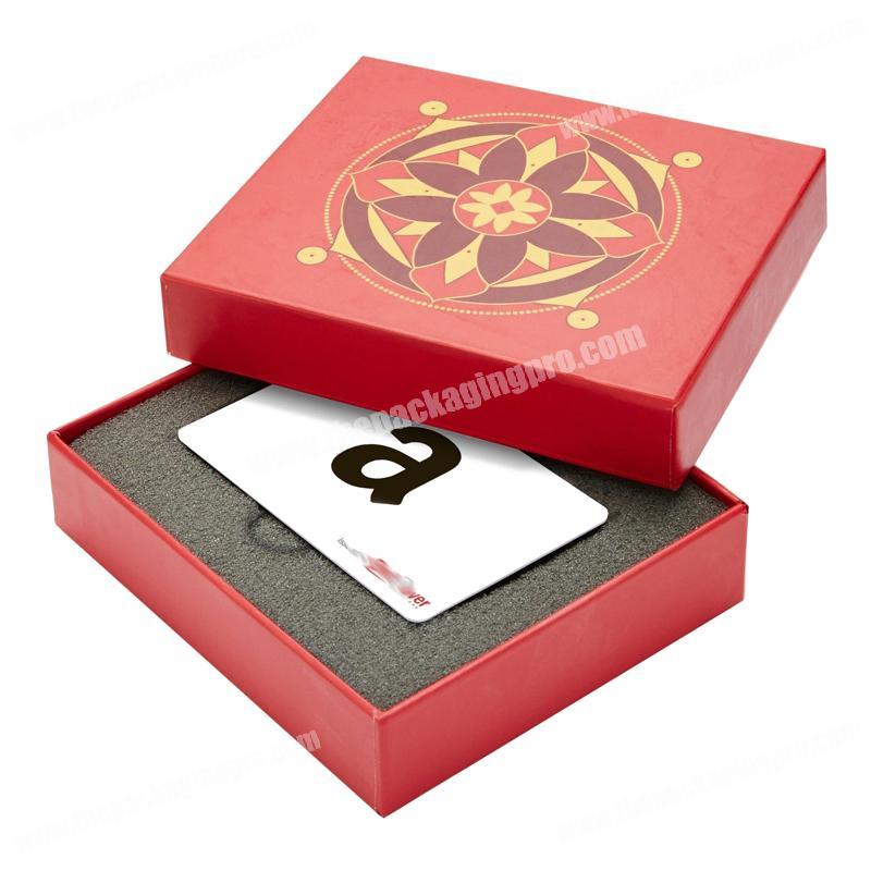 Craft Reusable Custom printing glossy Paper Board Lid and Base Box, Credit Card, USB Gift Presentation Box