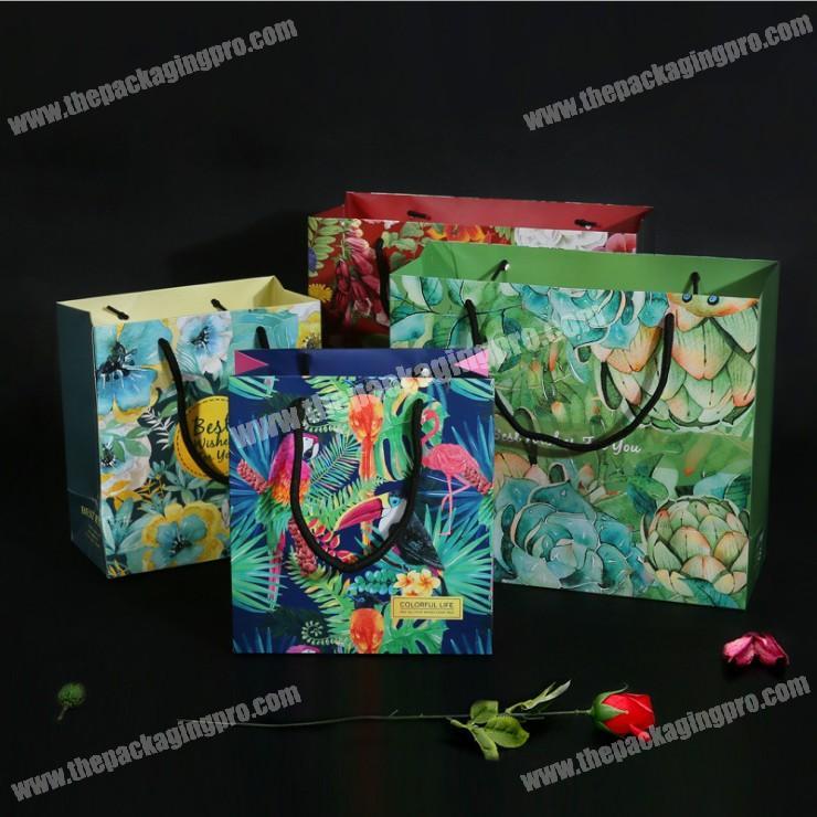 Creative Birthday Gift Bag Plant Portable Paper Bag Custom Made Printed Stylish Clothing Bag Wholesale