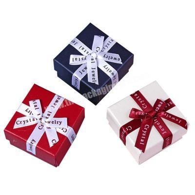 Creative Gift Box Bowknot Jewelry Box Square Jewelry Packaging Box Factory Wholesale