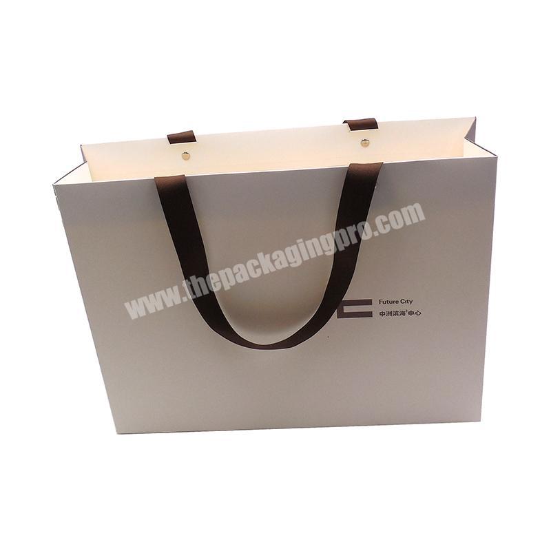 Creative Print Logo White Card Custom Shopping Paper Bag With Handles