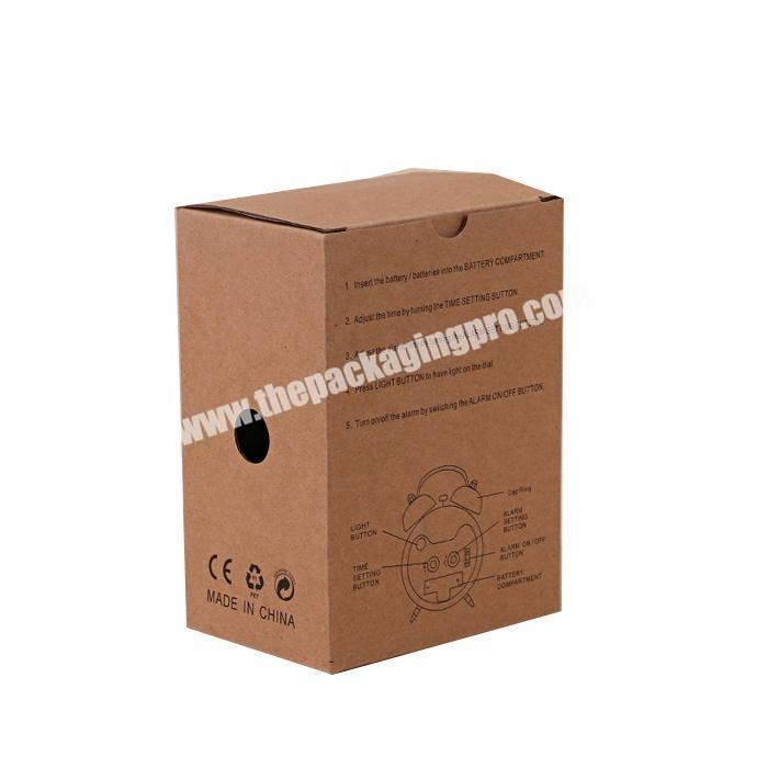 Creative small kraft brown paper packaging boxes clock packing box
