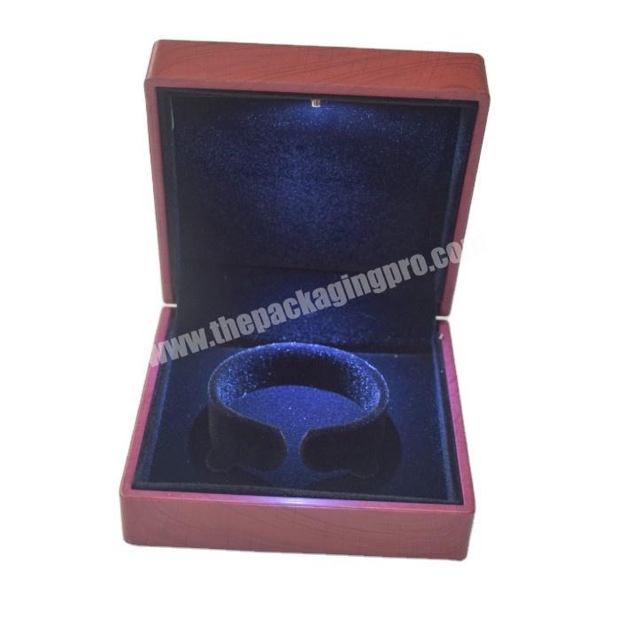 Crepack wood texture LED light jewelry bracelet box bangle box fashionable watch box