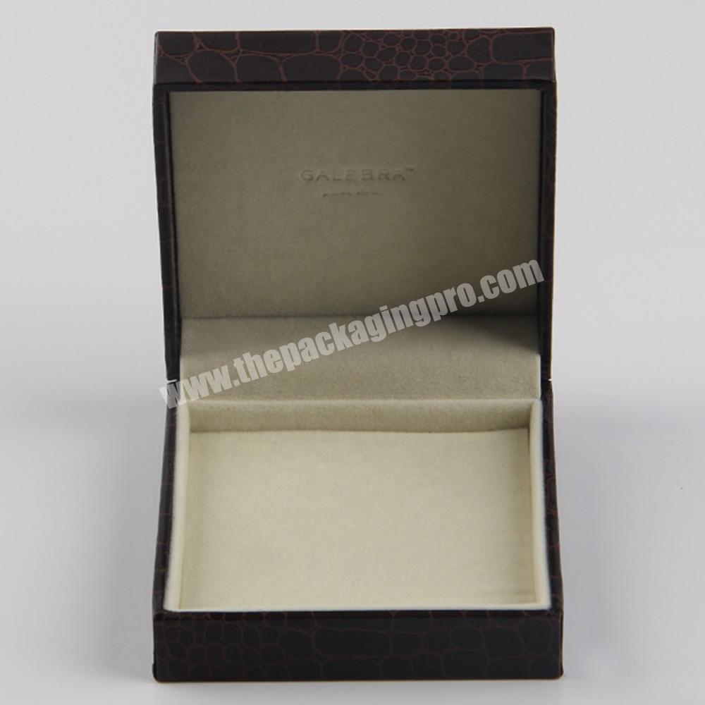 Crocodile texture leather bangle jewelry gift box with logo hot stamp