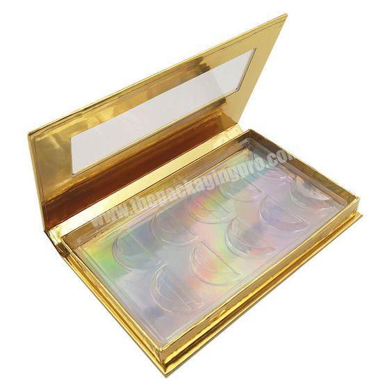Crown Win Window Pink Gold Luxury Marble Magnetic Custom Desgin Eyelash Packaging Box