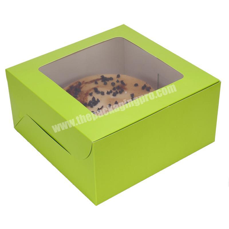 Custom 10 12 Inch  Rectangle Food Grade Bakery Plain White Cake Packaging Box With Windows